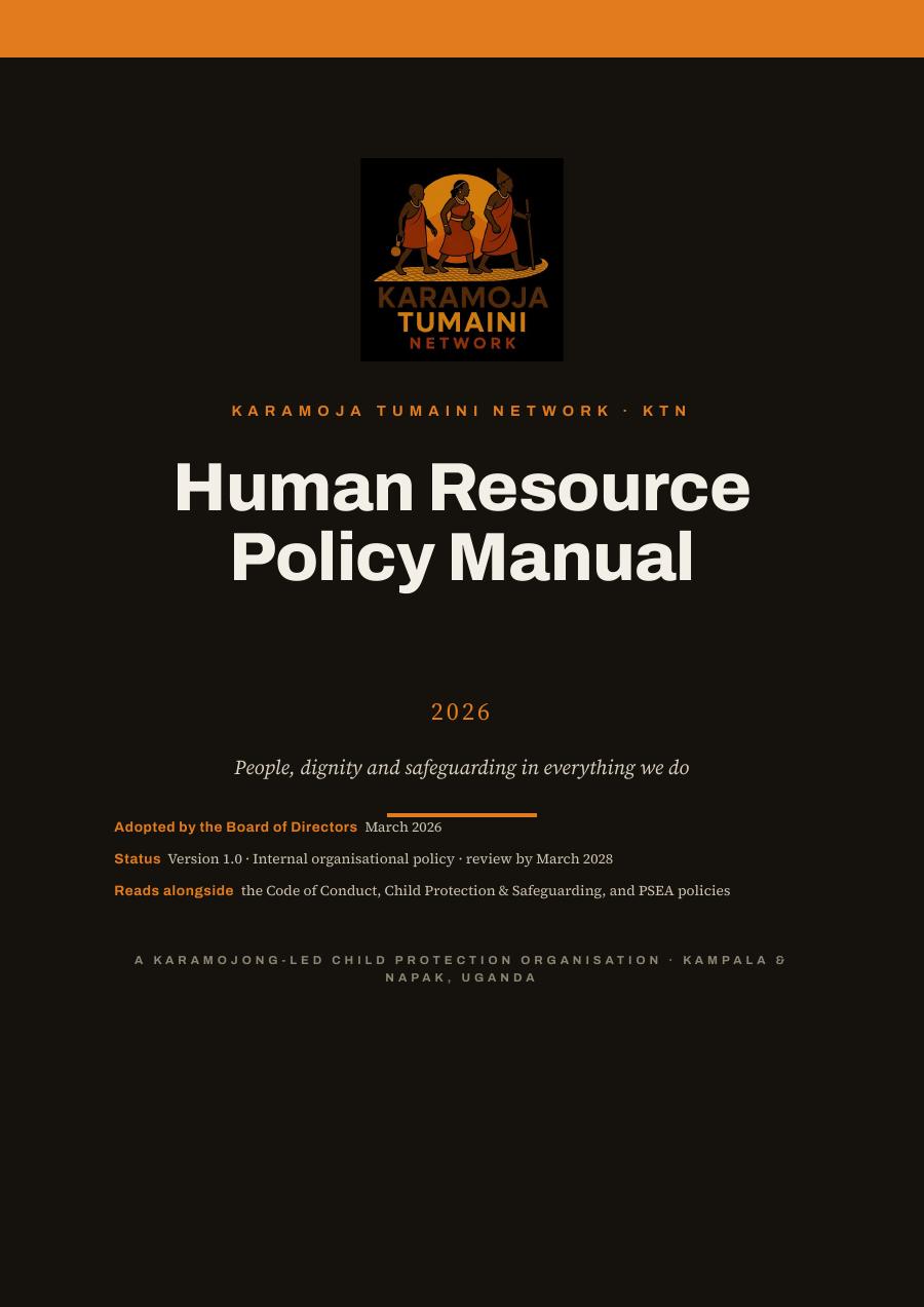 First page of HR Policy Manual