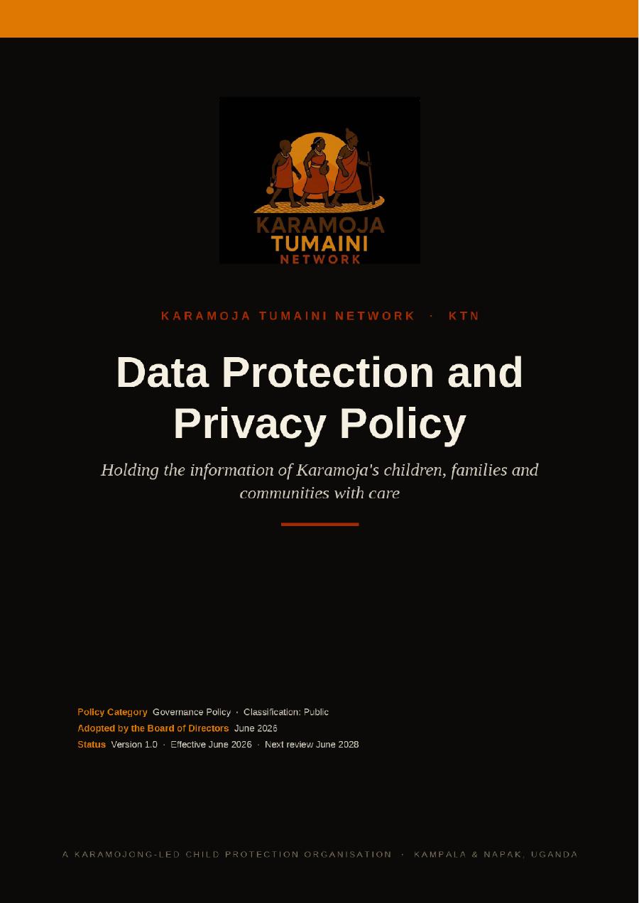 First page of Data Protection & Privacy Policy